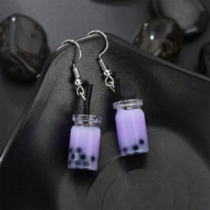 Handmade Boba tea earrings!